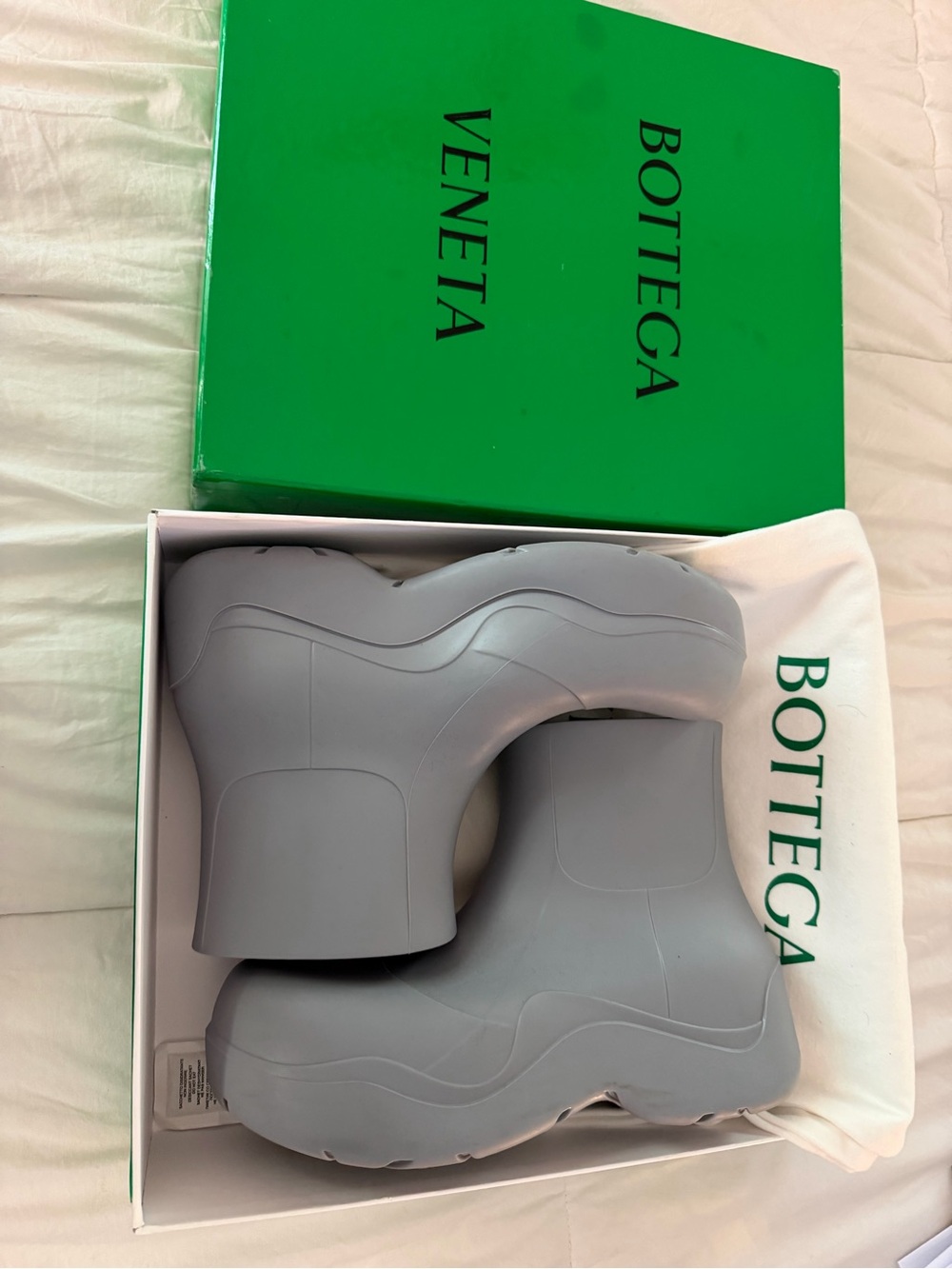 Bottega Veneta Matte Light Gray Platform Boots mens sz 41/ US 8